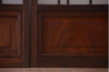 和製アンティーク　腰板欅材!上質な高級ガラス戸4枚セット