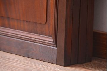 和製アンティーク　腰板欅材!上質な高級ガラス戸4枚セット