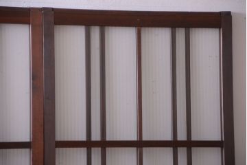 和製アンティーク　腰板欅材!上質な高級ガラス戸4枚セット