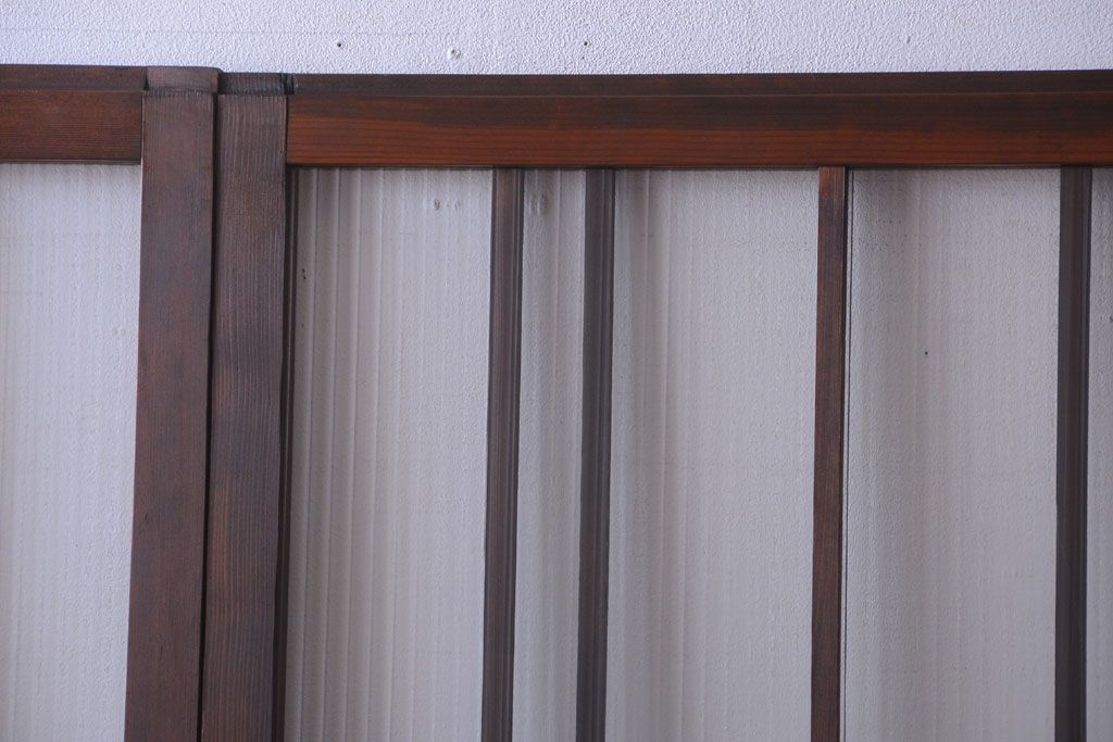 和製アンティーク　腰板欅材!上質な高級ガラス戸4枚セット