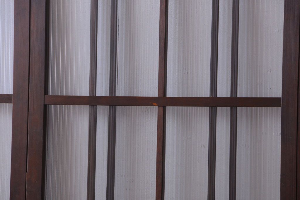 和製アンティーク　腰板欅材!上質な高級ガラス戸4枚セット