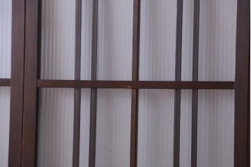 和製アンティーク　腰板欅材!上質な高級ガラス戸4枚セット
