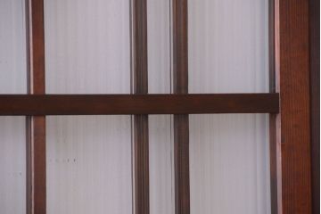 和製アンティーク　腰板欅材!上質な高級ガラス戸4枚セット