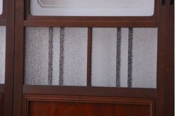 和製アンティーク　腰板欅材!上質な高級ガラス戸4枚セット
