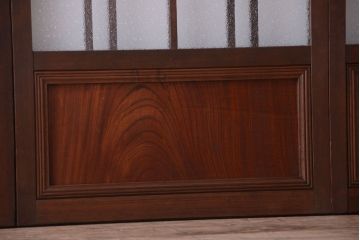 和製アンティーク　腰板欅材!上質な高級ガラス戸4枚セット