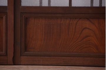 和製アンティーク　腰板欅材!上質な高級ガラス戸4枚セット