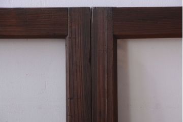 和製アンティーク　古い木のシンプルなガラス戸4枚セット(窓)