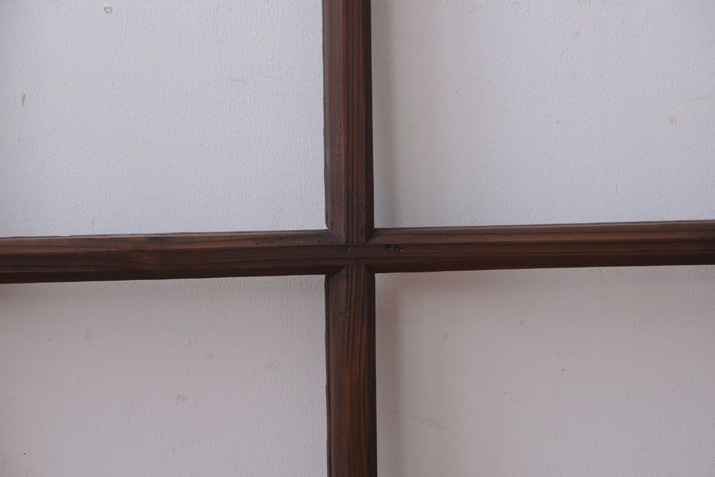 和製アンティーク　古い木のシンプルなガラス戸4枚セット(窓)