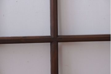 和製アンティーク　古い木のシンプルなガラス戸4枚セット(窓)