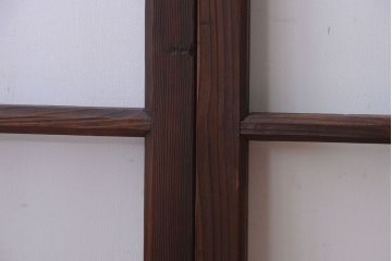 和製アンティーク　古い木のシンプルなガラス戸4枚セット(窓)