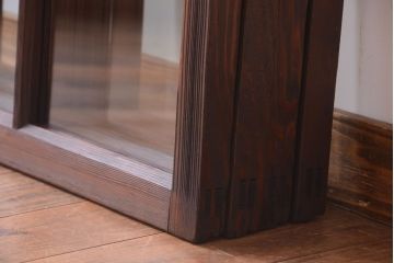 和製アンティーク　古い木のシンプルなガラス戸4枚セット(窓)