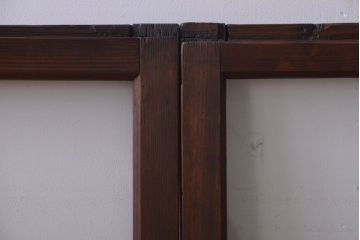 和製アンティーク　古い木のシンプルなガラス戸4枚セット(窓)