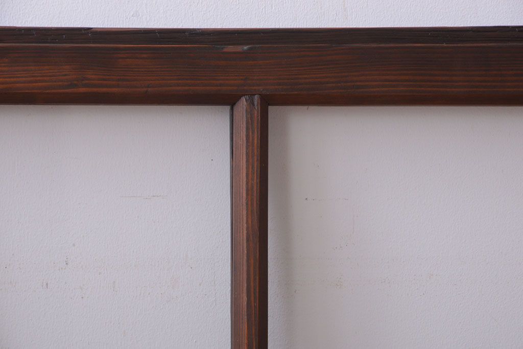 和製アンティーク　古い木のシンプルなガラス戸4枚セット(窓)