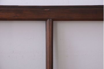 和製アンティーク　古い木のシンプルなガラス戸4枚セット(窓)