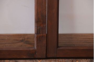 和製アンティーク　古い木のシンプルなガラス戸4枚セット(窓)