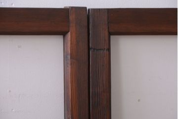 和製アンティーク　古い木のシンプルなガラス戸4枚セット(窓)(2)