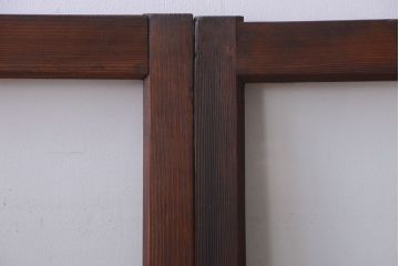 和製アンティーク　古い木のシンプルなガラス戸4枚セット(窓)(2)