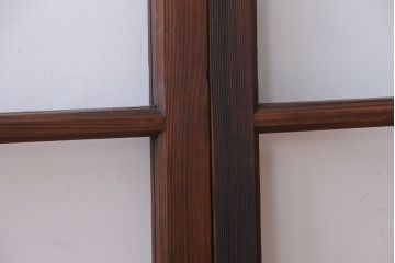 和製アンティーク　古い木のシンプルなガラス戸4枚セット(窓)(2)