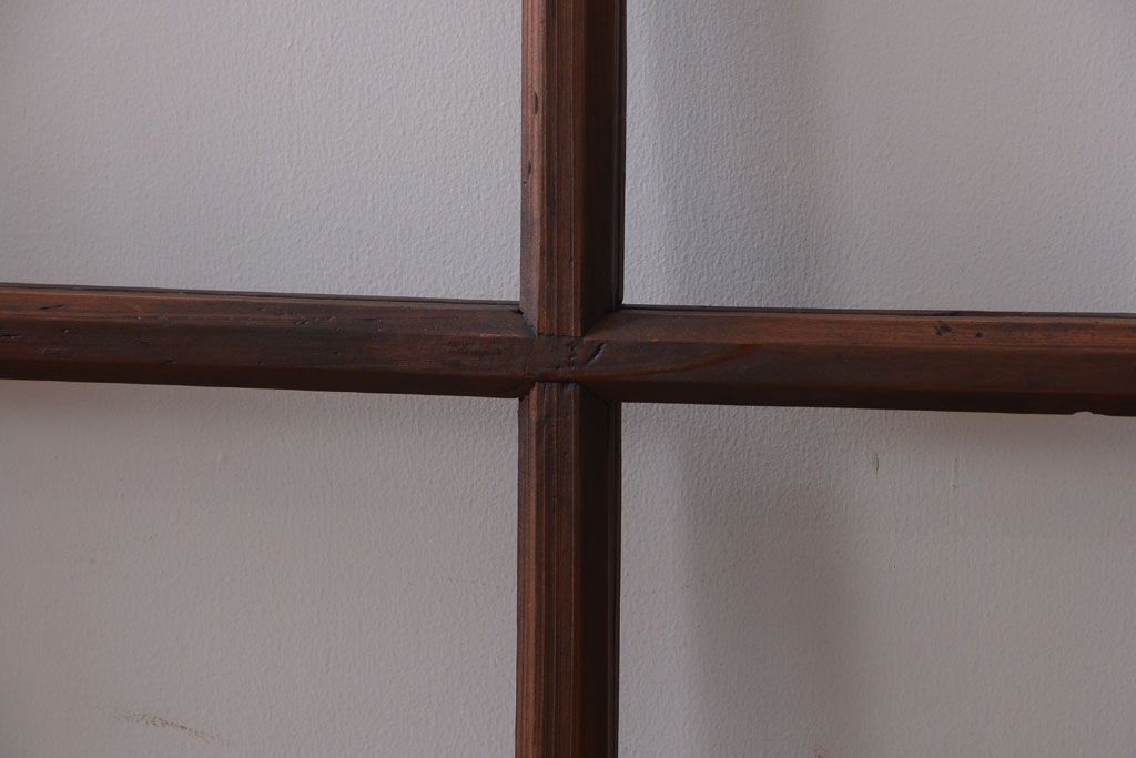 和製アンティーク　古い木のシンプルなガラス戸4枚セット(窓)(2)