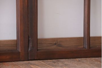 和製アンティーク　古い木のシンプルなガラス戸4枚セット(窓)(2)