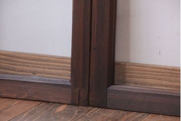 和製アンティーク　古い木のシンプルなガラス戸4枚セット(窓)(2)