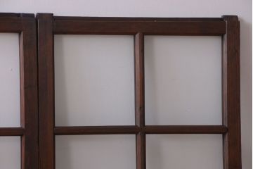 和製アンティーク　古い木のシンプルなガラス戸4枚セット(窓)(2)