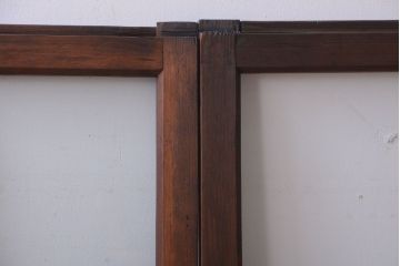 和製アンティーク　古い木のシンプルなガラス戸4枚セット(窓)(2)