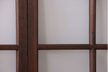 和製アンティーク　古い木のシンプルなガラス戸4枚セット(窓)(2)