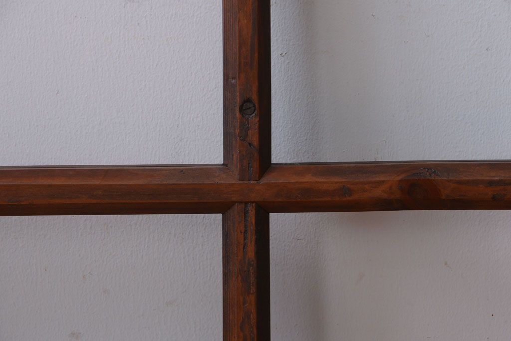 和製アンティーク　古い木のシンプルなガラス戸4枚セット(窓)(2)