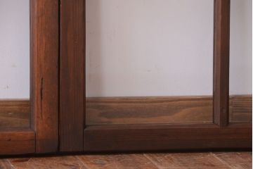 和製アンティーク　古い木のシンプルなガラス戸4枚セット(窓)(2)