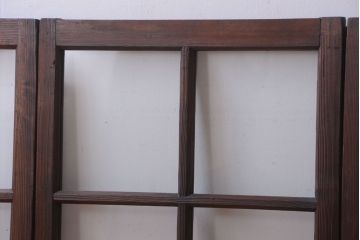 和製アンティーク　古い木のシンプルなガラス戸4枚セット(窓)(3)