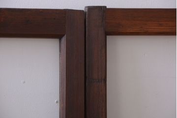 和製アンティーク　古い木のシンプルなガラス戸4枚セット(窓)(3)