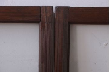 和製アンティーク　古い木のシンプルなガラス戸4枚セット(窓)(3)