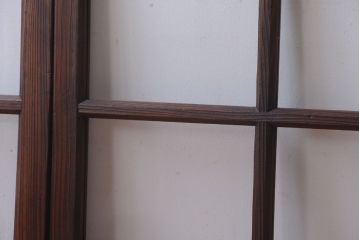 和製アンティーク　古い木のシンプルなガラス戸4枚セット(窓)(3)