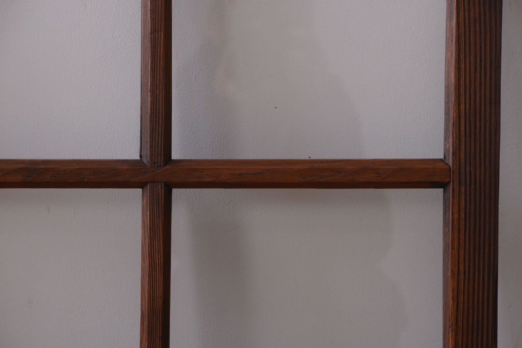 和製アンティーク　古い木のシンプルなガラス戸4枚セット(窓)(3)