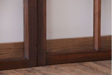 和製アンティーク　古い木のシンプルなガラス戸4枚セット(窓)(3)