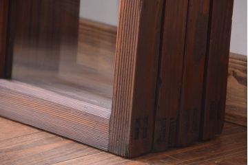 和製アンティーク　古い木のシンプルなガラス戸4枚セット(窓)(3)