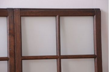 和製アンティーク　古い木のシンプルなガラス戸4枚セット(窓)(3)
