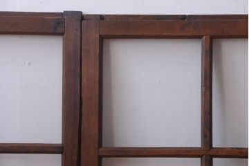 和製アンティーク　古い木のシンプルなガラス戸4枚セット(窓)(3)