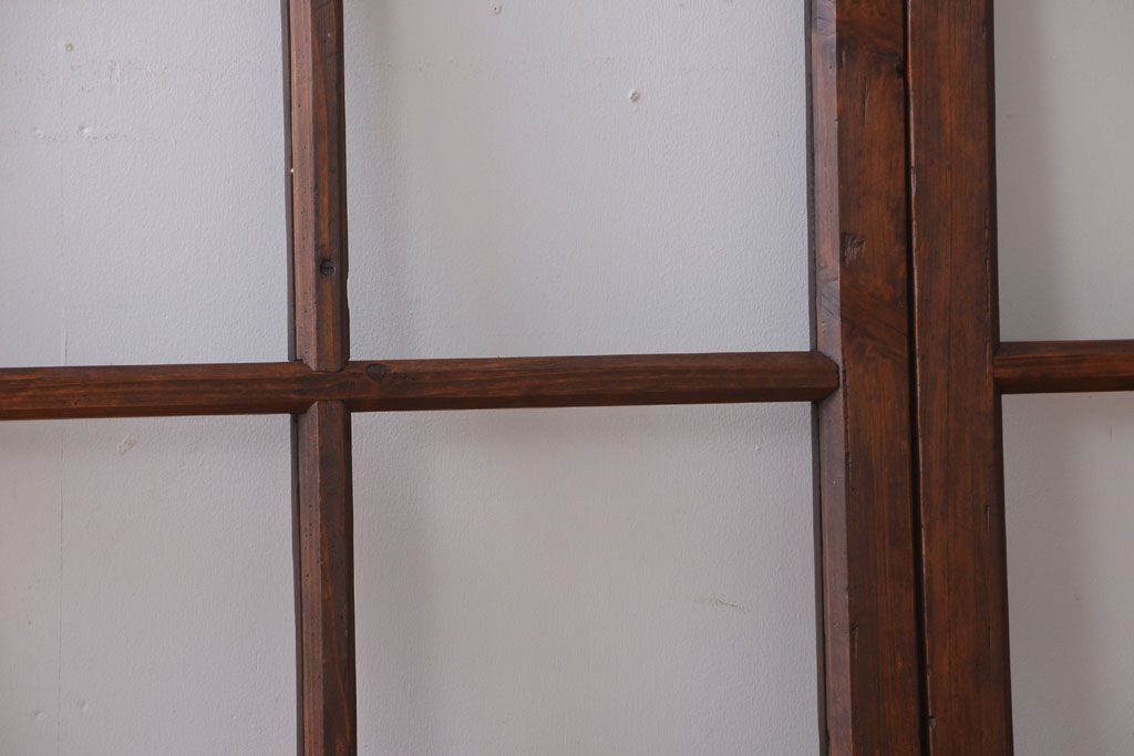 和製アンティーク　古い木のシンプルなガラス戸4枚セット(窓)(3)