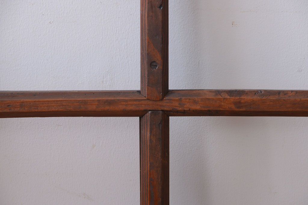 和製アンティーク　古い木のシンプルなガラス戸4枚セット(窓)(3)