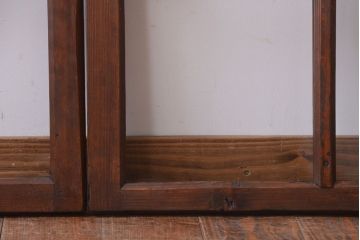 和製アンティーク　古い木のシンプルなガラス戸4枚セット(窓)(3)
