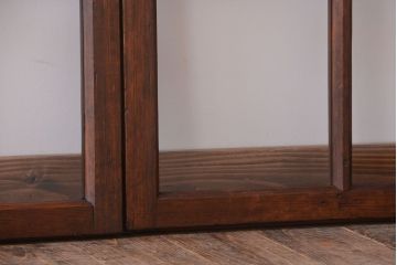 和製アンティーク　古い木のシンプルなガラス戸4枚セット(窓)(3)