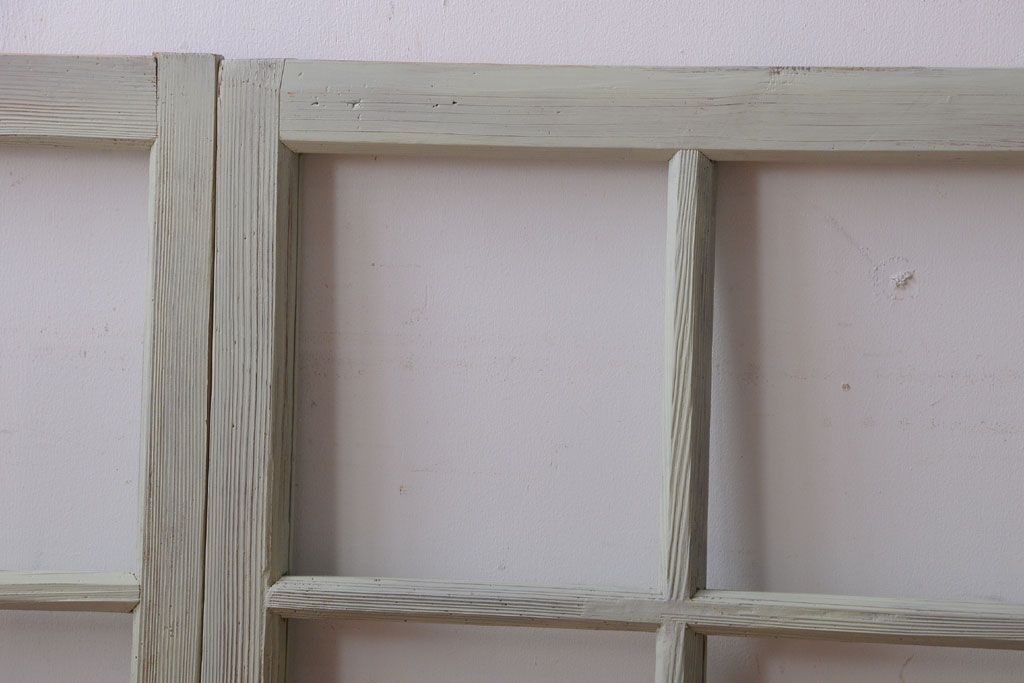 アンティークペイント　爽やかなガラス戸3枚セット(窓)