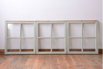 アンティークペイント　爽やかなガラス戸3枚セット(窓)