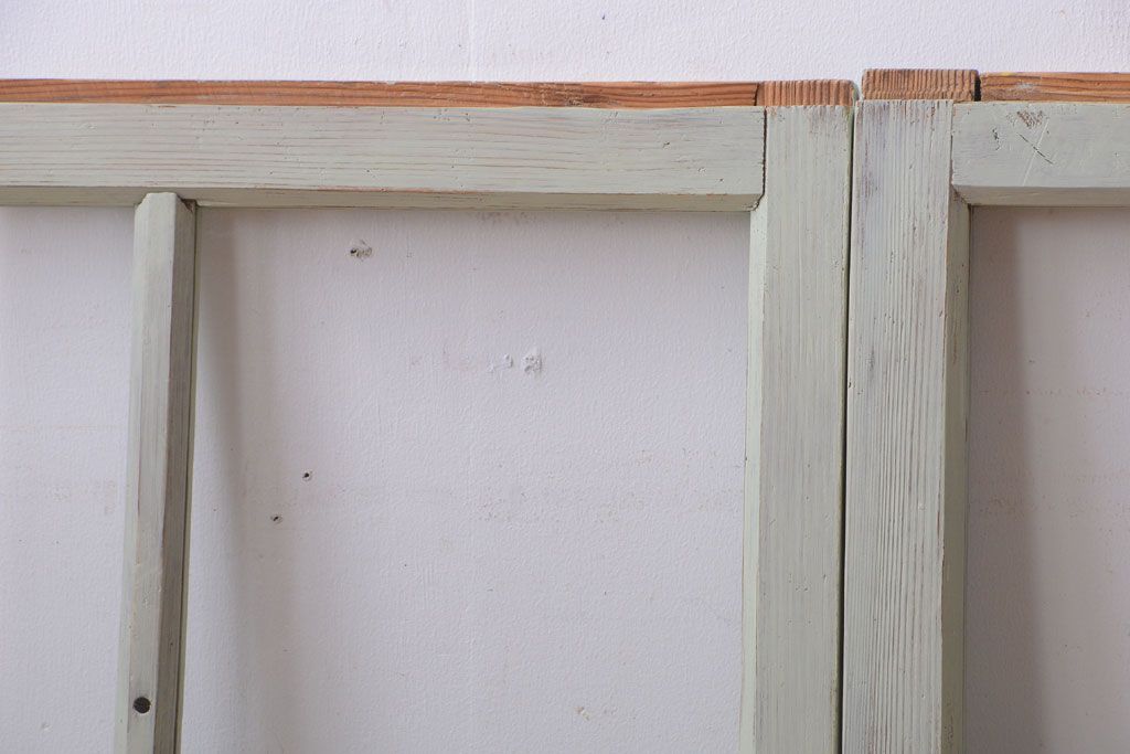 アンティークペイント　爽やかなガラス戸3枚セット(窓)