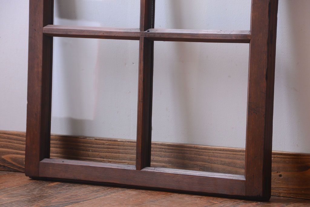 和製アンティーク　古い木のシンプルなガラス戸(窓)