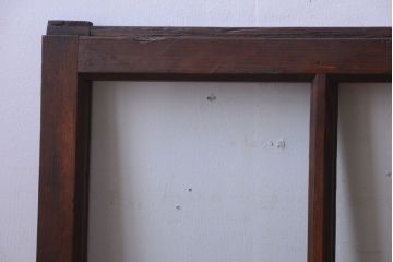 和製アンティーク　古い木のシンプルなガラス戸(窓)