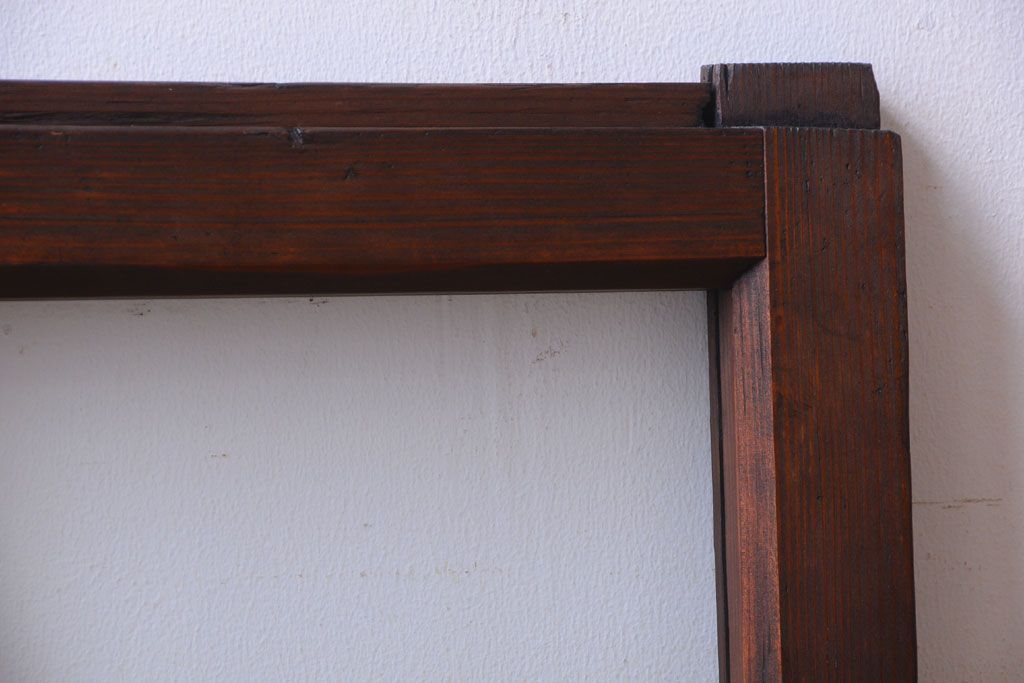 和製アンティーク　古い木のシンプルなガラス戸(窓)