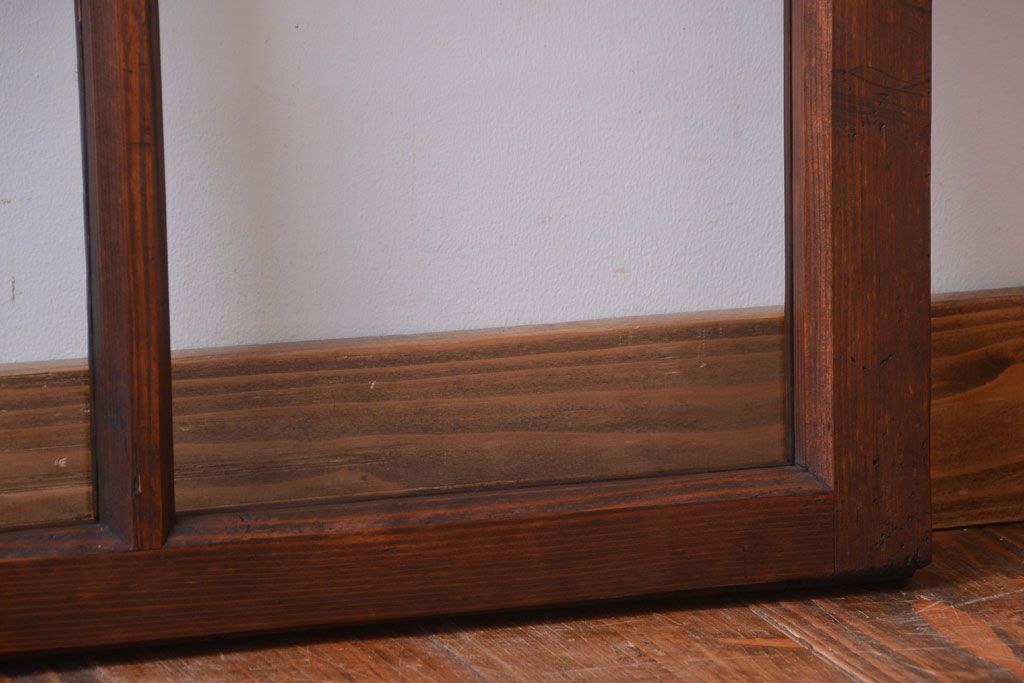 和製アンティーク　古い木のシンプルなガラス戸(窓)